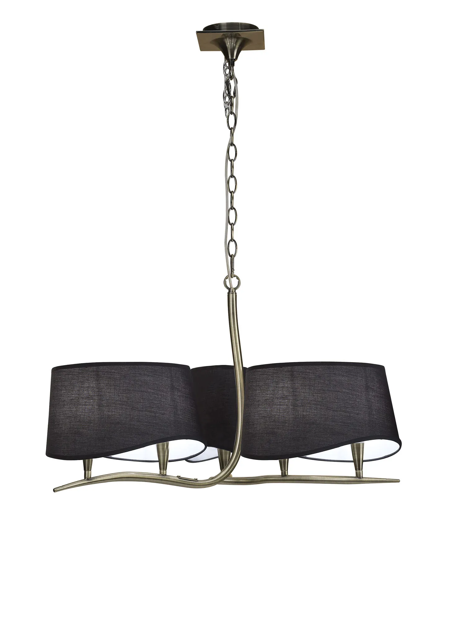 Ninette Antique Brass-Black Ceiling Lights Mantra Multi Arm Fittings